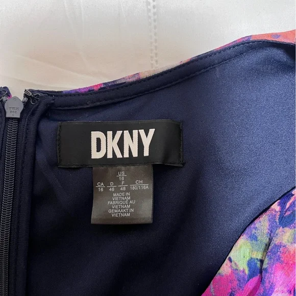 DKNY Floral Midi Dress | Wedding Guest Dress | Chiffon - Picture 2 of 3